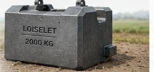 Monoblok-contragewicht van 2000 kg in een veld