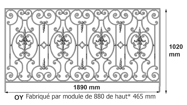 Balustrade, sierlijke leuning in gietijzer - Thumbnail 2