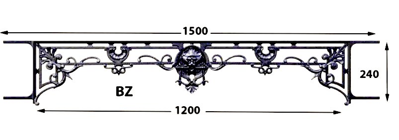 Raamsteun van gietijzer — ref BZ