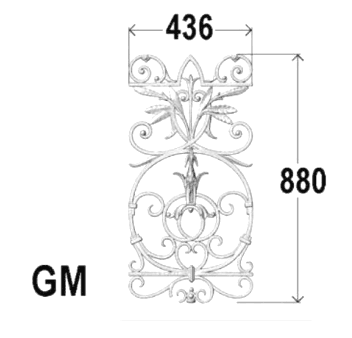 Balustrade, sierlijke leuning in gietijzer