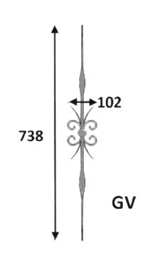 Balustrade, sierlijke leuning in gietijzer