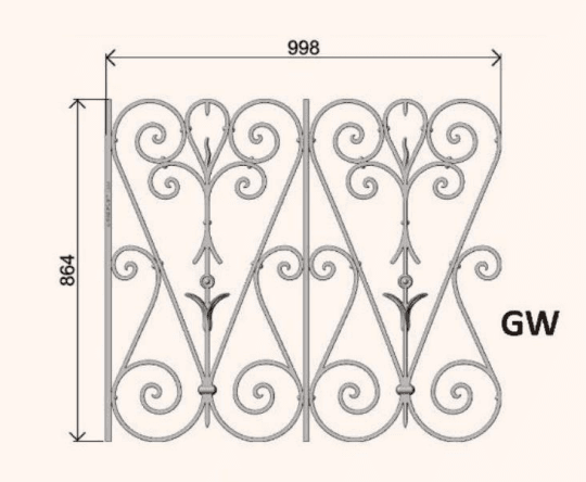 Balustrade, sierlijke leuning in gietijzer