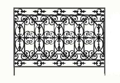 Balustrade, sierlijke leuning in gietijzer