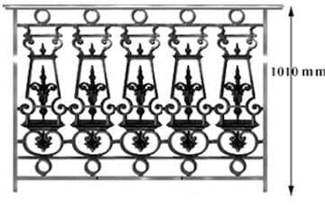 Balustrade, sierlijke leuning in gietijzer