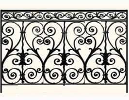 Balustrade, sierlijke leuning in gietijzer