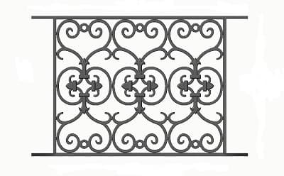 Balustrade, sierlijke leuning in gietijzer