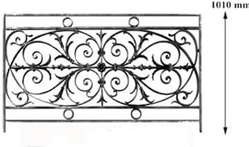 Balustrade, sierlijke leuning in gietijzer