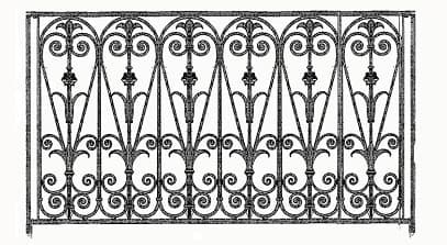 Balustrade, sierlijke leuning in gietijzer