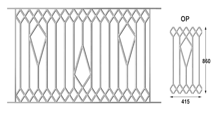 Balustrade, sierlijke leuning in gietijzer