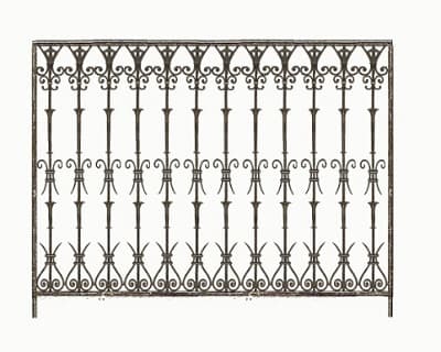 Balustrade, sierlijke leuning in gietijzer