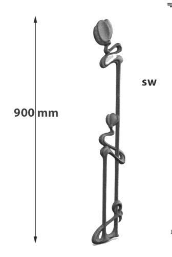 Balustrade, sierlijke leuning in gietijzer