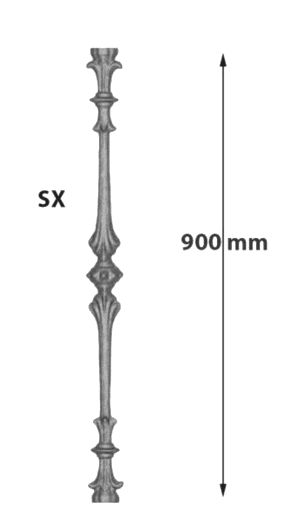 Balustrade, sierlijke leuning in gietijzer