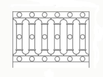 Balustrade, sierlijke leuning in gietijzer
