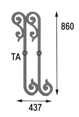 Balustrade, sierlijke leuning in gietijzer