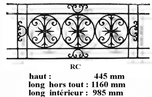 Balkongelander, gietijzeren leuning — ref RC