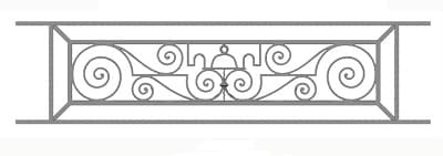 Balkongelander, gietijzeren leuning — ref TH