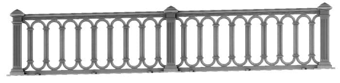 Gietijzeren brug en historische leuning - Model Pirmil