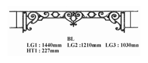 Raamsteun van gietijzer — ref BL
